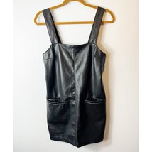 Abercrombie &amp; Fitch Womens Faux Leather Overall Dress Black Small - £42.83 GBP