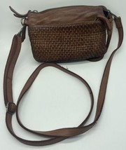 Harbour 2nd Crossbody Belt Bag Brown Weave Woven Leather Small Zip Bag - £29.42 GBP