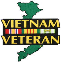 VIETNAM VETERAN  RIBBON EMBROIDERED 9&quot; JACKET PATCH - $39.99