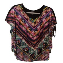 Day Trip Colorful Abstract Art Flowy Black Green Pink Orange Tank Top Wo... - £13.96 GBP