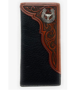 Western Genuine Leather Tooled Men&#39;s Long Bifold Wallet premium cowboy w... - £18.75 GBP