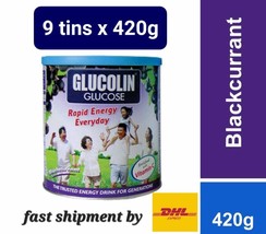 9x420g Glucolin Glucose Powder + Vitamin C Instant Energy Blackcurrent - DHL Exp - £102.79 GBP