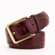 The Strat Burgundy Leather Belt image 9