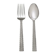 Michael Aram - Palm Stainless Steel Serving Fork & Spoon Set (9.75"L) - 325154 - £55.26 GBP