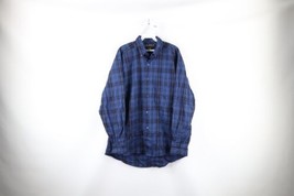 NOS Vintage 90s Streetwear Mens Medium Baggy Fit Collared Button Shirt Plaid - £47.67 GBP