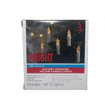 Make The Season Bright 5 Battery Operated Yellow Candle Lights - $13.85