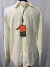 Ben Sherman Men&#39;s Shirt Cream Color Dress Casual Button Up Size Large New! - $49.50