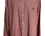 Chaps Easy Care Men&#39;s Micro Checked Button Down Shirt Red XXL - $18.99