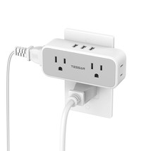 Multi Plug Outlet Splitter, 4 Electrical Multiple Outlet Extender With 3... - £20.39 GBP