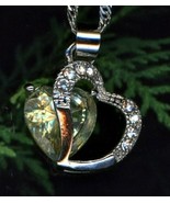 Foglia Infinito Cuore Amore Ciondolo Collana Portafortuna Cristallo Gioi... - $45.76 CAD