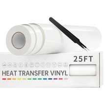 Heat Transfer Vinyl-12 X 25Ft White Iron On Vinyl Roll For Shirts,Htv Vinyl For  - £29.70 GBP