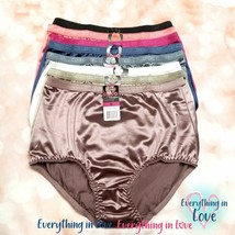 3 6 Women High Waist Full Coverage Shiny Smooth Silky Satin Brief Pantie... - $19.67+