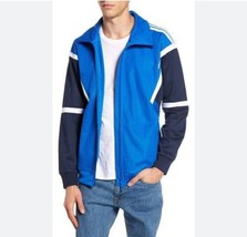 Adidas Track Jacket M Blue Dolman Long Sleeves Full Zip Water Repellant ... - £16.68 GBP