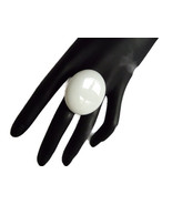 Big White Ring, Big Ring, Blue Ring, White Rings, Glass Ring, Statement ... - $30.08 CAD