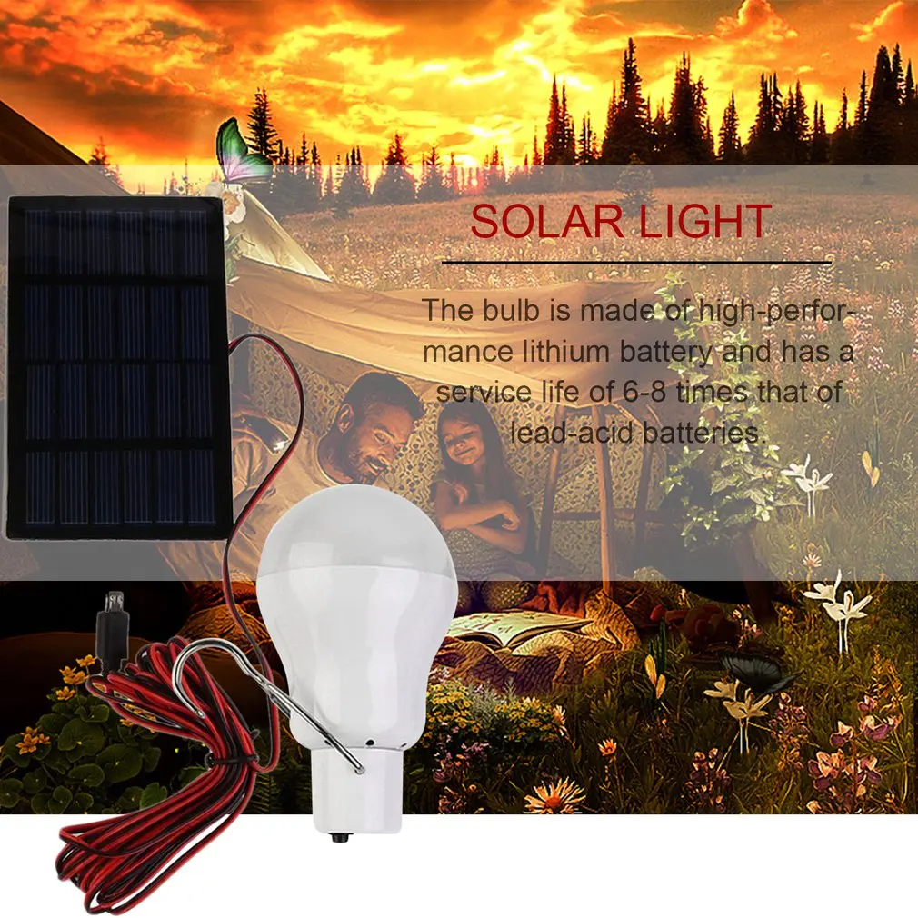 15W 150 Portable Solar Power LED Bulb Solar Powered Light Charged Solar  Lamp Ou - £46.13 GBP