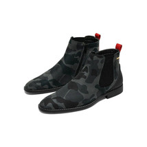 Men TAYNO Chelsea Chukka Micro Suede Soft Comfortable Boot Victorian Black Gray image 6