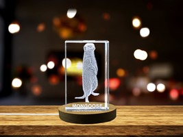 LED Base included | Graceful Mongoose Crystal Carvings | Exquisite Gems Etched - £31.96 GBP+