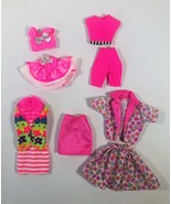 8 Pc Lot Barbie Fashions From the 1990&#39;s Tops Shorts Dress Skirts - £19.29 GBP