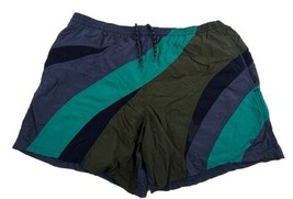 Speedo Vintage 1990s Swim Trunks Running Shorts Mens Size Large Blue Green - £14.77 GBP