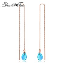 Chain Long Dangle Drop Earrings For Women Girls Female Crystal Tassel Ear Jewelr - £8.04 GBP
