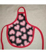 Red Hearts Plaid Pattern Saint Valentine -Decorative Soap Bottle Dish Apron - $10.08
