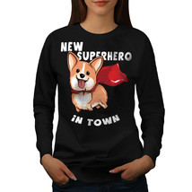 Wellcoda New Superhero Dog Womens Sweatshirt, Cute Puppy Casual Pullover Jumper - £22.77 GBP+