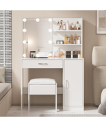 Makeup Vanity with Lights, Vanity Desk with Mirror and Lights Set, Large... - $205.19
