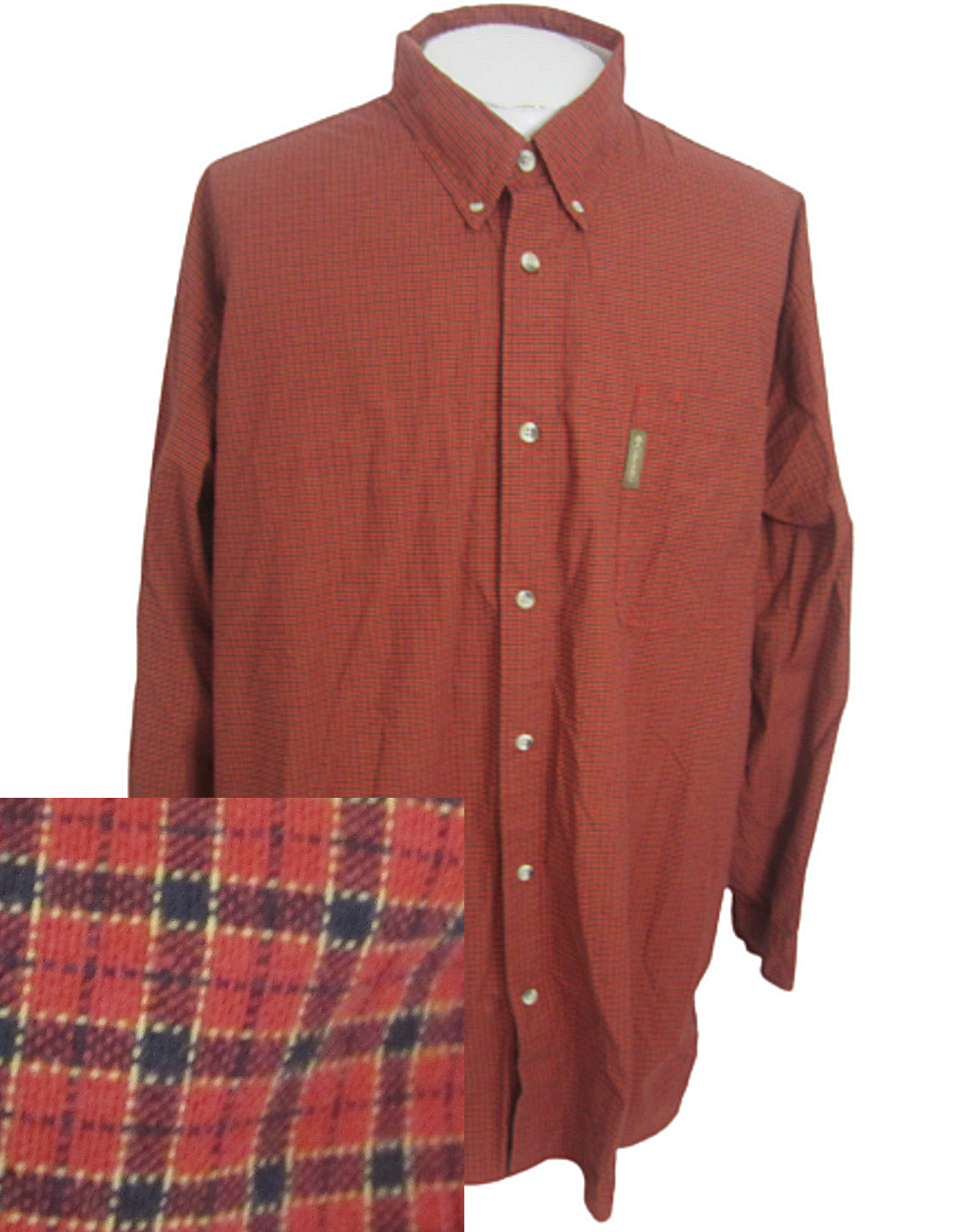 Primary image for Columbia Men Dress Shirt sz 3XB long sleeve plaid check 31 pit to pit vtg cotton