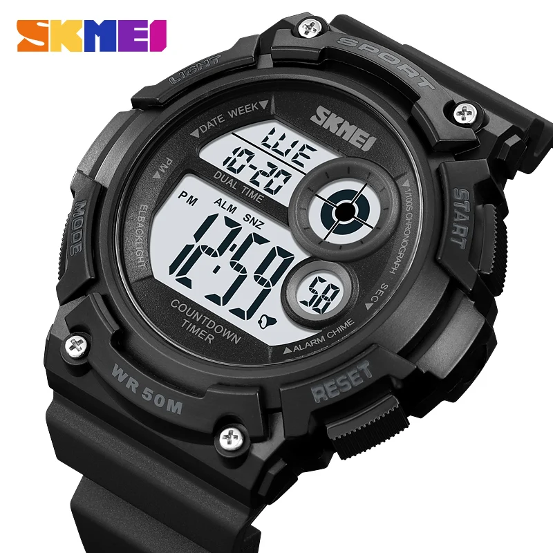  Digital movement  For Men  5Bar Waterproof  LED Light Electronic  Clock reloj h - £41.86 GBP