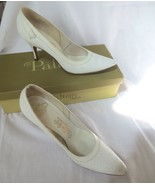 Vintage Women&#39;s De Liso Debs White 3&quot; High Heel Pumps Shoes Sz 8.AAA - £19.95 GBP
