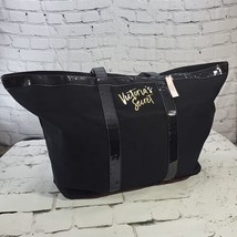 Victoria&#39;s Secret Black Sparkle  Weekender Getaway Large Tote Bag New Wi... - £38.98 GBP