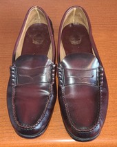 Florsheim Men&#39;s Size 9 Burgundy Leather Slip On Penny Loafer Shoes - £12.53 GBP