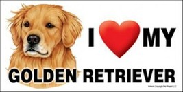 I (Heart) Love my GOLDEN RETRIEVER Car Fridge Dog Magnet 4&quot;x8&quot; USA Water... - $6.76