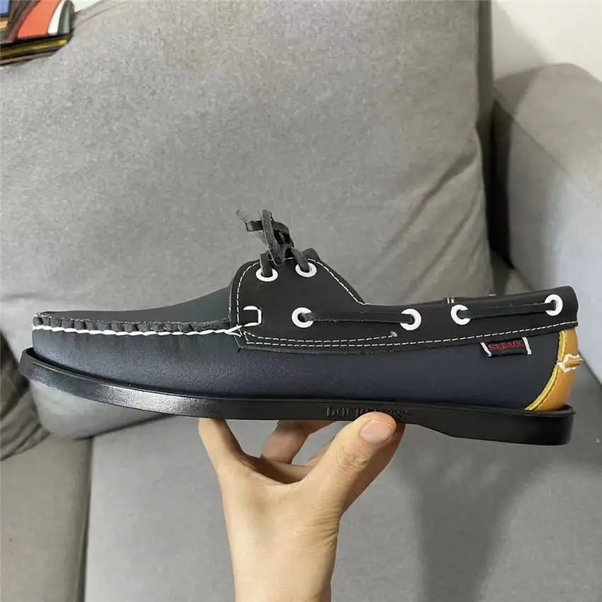 Authentic Sebago Docksides Shoes - Premium Leather Moc Toe Lace Up Boat ... - $69.78