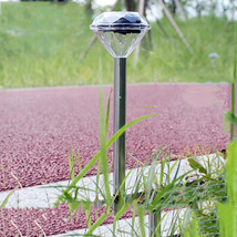 Solar-powered straight pole diamond Lawn lamp - $4.68