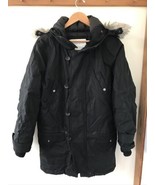 ARITZIA Community Black Goose Down Noetic Parka Faux Fur Hood Winter Coa... - £225.43 GBP