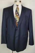 Black Saks Fifth Ave Ermenegildo Zegna Mens Blue Stripe Wool Silk Sport Coat 48R - £59.34 GBP