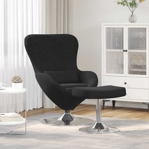  Egg Chair with Footstool 2 pcs Black Standard Fabric - $6,128.54 MXN