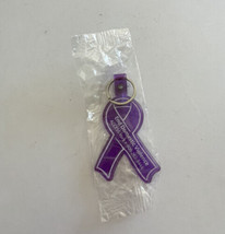 End Domestic Violence Purple Ribbon Key Chain ACCESS York Keychain - £3.86 GBP