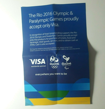 Official VISA Sheet Advertising Flyer Olympic Games Rio 2016 - £1.56 GBP