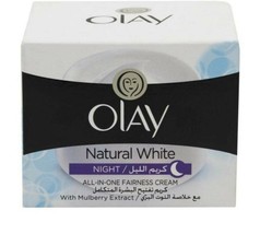 ✅Olay Natural White Night All-in One Fairness Cream 50 g With Mulberry E... - £12.70 GBP