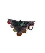 Leather Triangle Keychain - Purple Triangle in Motion - $750.65 MXN