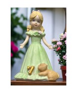 Growing Up Birthday Girls Age 7 Porcelain Blonde Figurine 1981 Enesco Ki... - £11.77 GBP