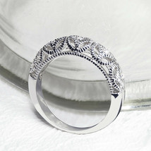 0.17 Carat Vintage RING Wedding Band Unique Design White Gold Plated Size 5-9 - £31.20 GBP