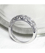 0.17 Carat Vintage RING Wedding Band Unique Design White Gold Plated Siz... - $739.30 MXN