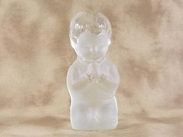Viking Glass Satin Frost Praying Boy Paperweight Figurine or Bookend #7951, Sign - £35.39 GBP