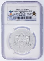 2009 Canada Silver $5 Vancouver 2010 Olympics Graded by NGC as MS-69 - £46.08 GBP