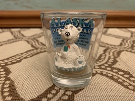 Vintage Alaska Polar Bear Figure &amp; Recipe Souvenir Shot Glass - £7.95 GBP