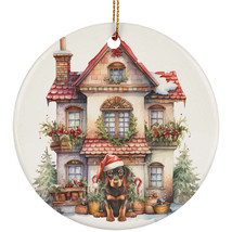 Doberman Pinscher Dog Santa Hat &amp; Vintage Home Christmas Ornament Ceramic Gift - £11.83 GBP
