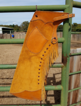 Handmade Cowboy Buckskin Suede Leather Pants Rodeo Chaps Western Step in Chaps - £79.99 GBP+